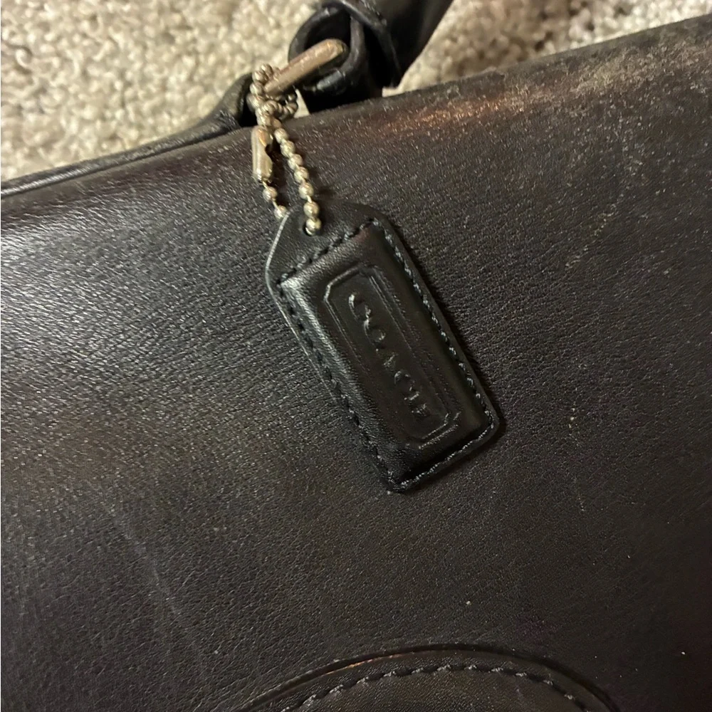 Coach Black Leather Messenger Bag